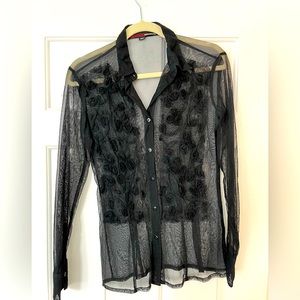 Miss Sixty sheer black blouse